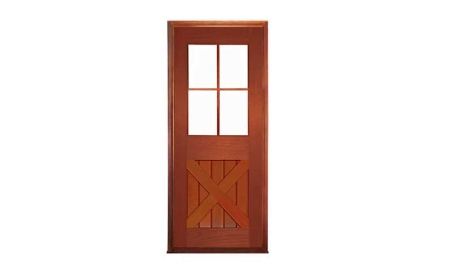 hampton cross brace 4 light: door in frame