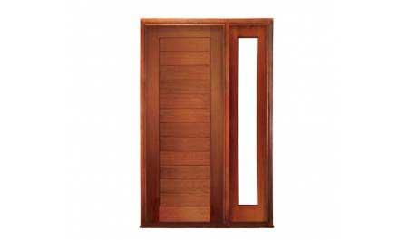 horizontal plank: single door + sidelight on right