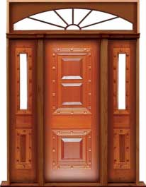 mediterranean: double door + sidelight on right