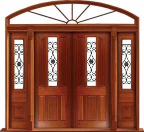 paddington with ironwork: double door + sidelight on right