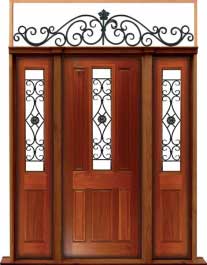 paddington with ironwork: double door + sidelight on right